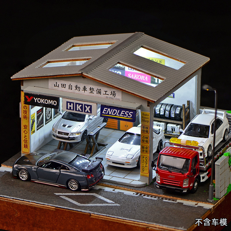 Model Kit Diorama - Kit Diorama Bengkel Perbaikan Mobil Skala