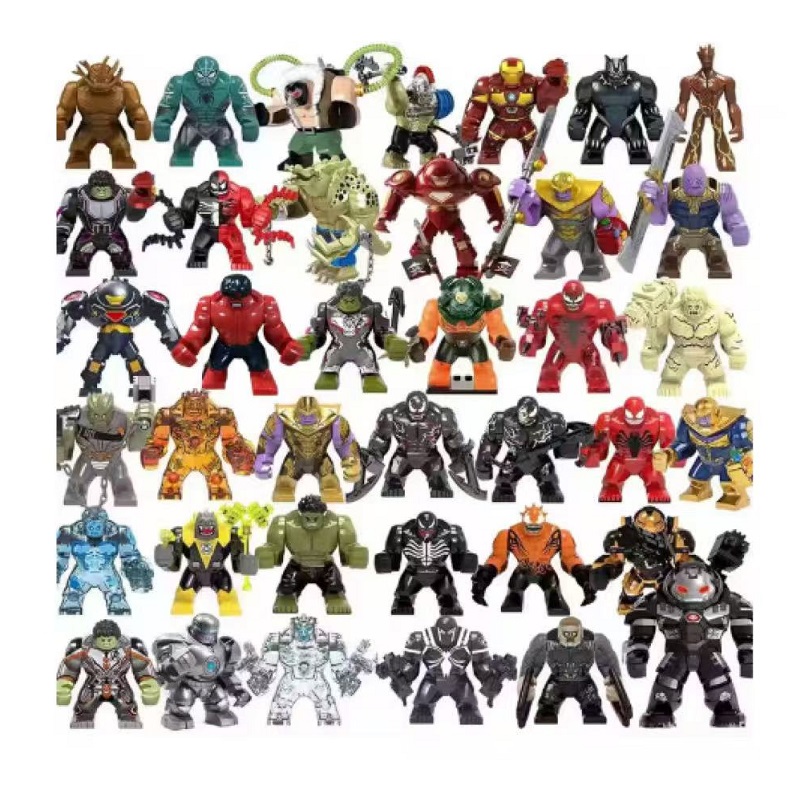 Model Kit Venom - Balok susun, superhero Marvel, boneka rakitan