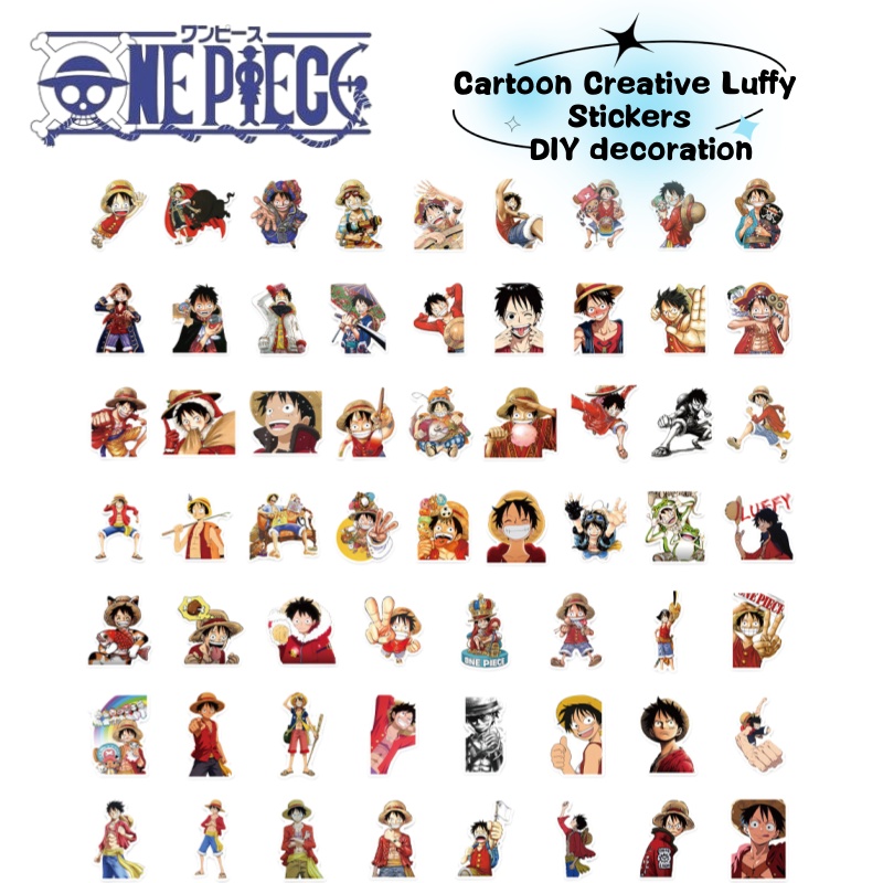 Model Kit Luffy - Stiker grafiti kartun karakter anime One