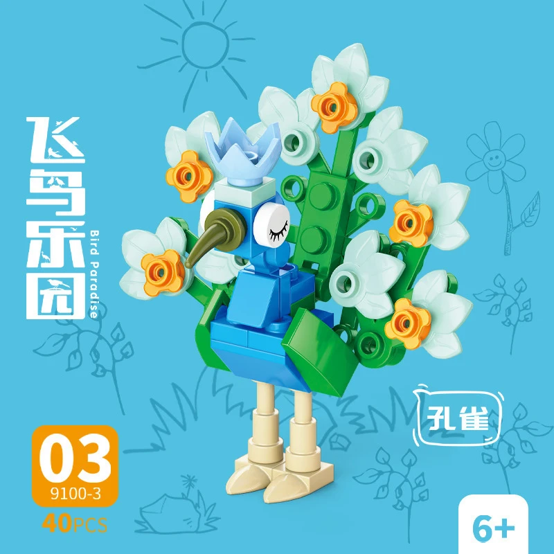 Model Kit For Girls - Batu Bata Hewan Burung Surga Gagak